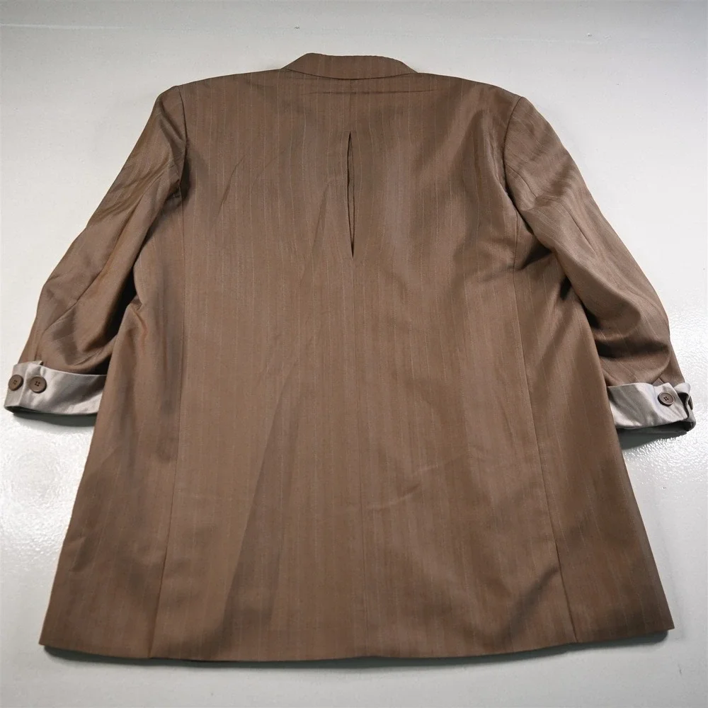 Pallini 52L 44x28 Brown Striped Boxy Baggy Mens‎ Jacket Pants Suit